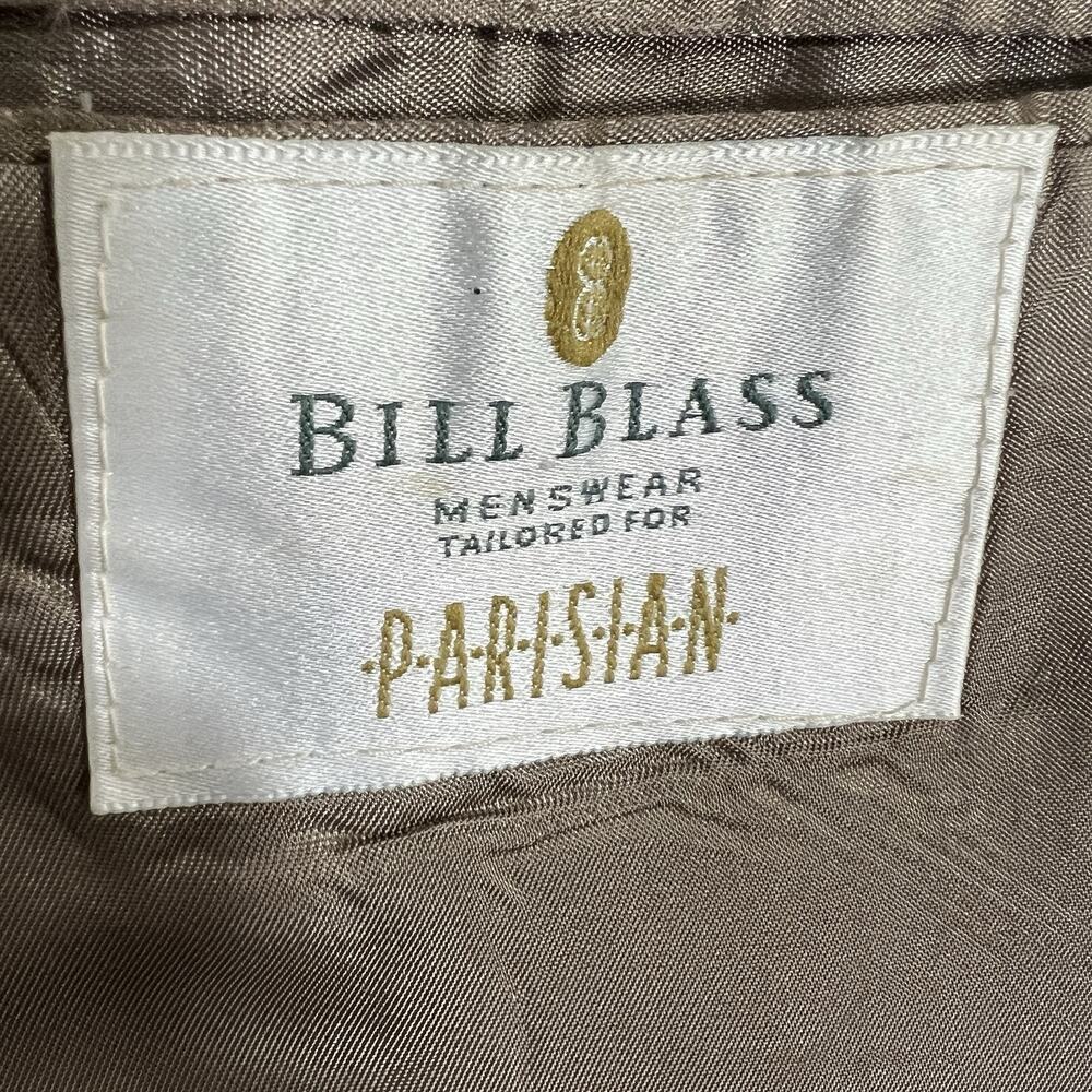 Vintage Bill Blass Glen Check Sports Jacket Blazer Mens 42 Tan Silk Blend - Picture 7 of 16